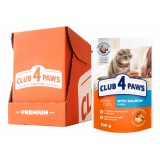 CLUB 4 PAWS "Lõhe tarretises" konserveeritud sööt täiskasvanud kassidele 24x100g.